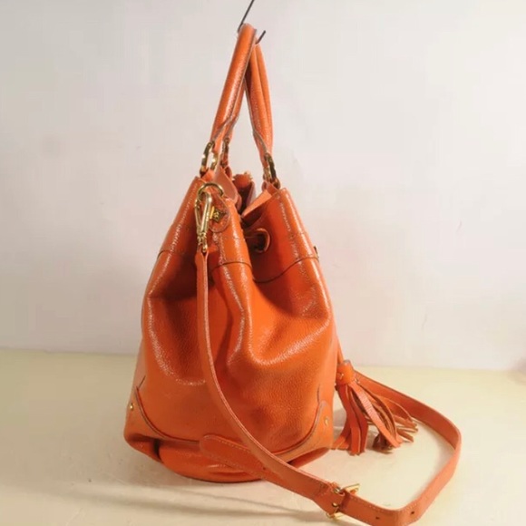 MCM Orange and Gold plated Tassel Handbag Vintage - Picture 4 of 11